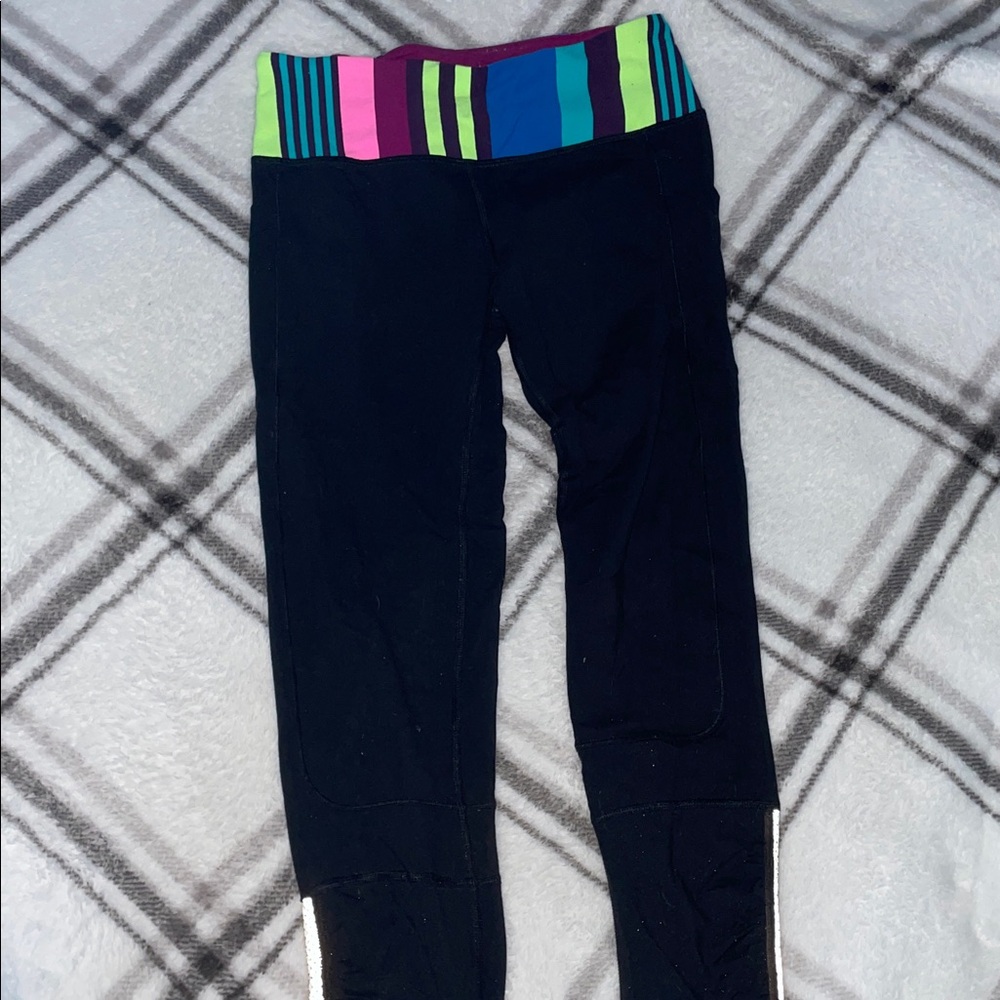 Ivivva Colorful Waistband Black Leggings